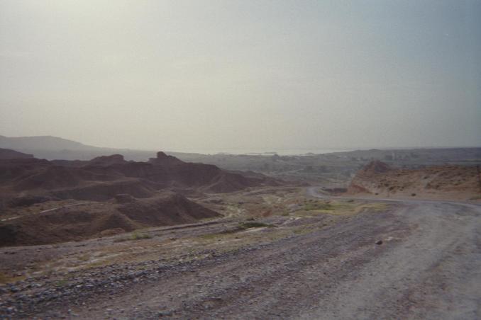 the road following the northern shore towards the CP