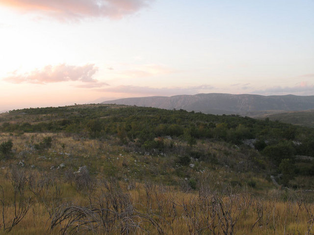 North view. In distance mountain Krgud (1077 m) NE of Stolac.