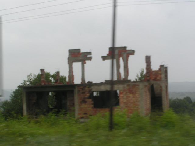 half-damaged house.near confluence