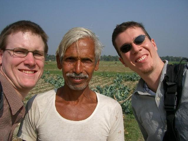 Waz Uddin the Landowner with Ben(L) and Andrew (R)