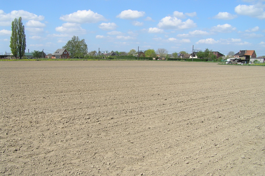 The confluence of 51 North 4 East is 1/3 of the way back from the front center of this photograph, looking southwest.