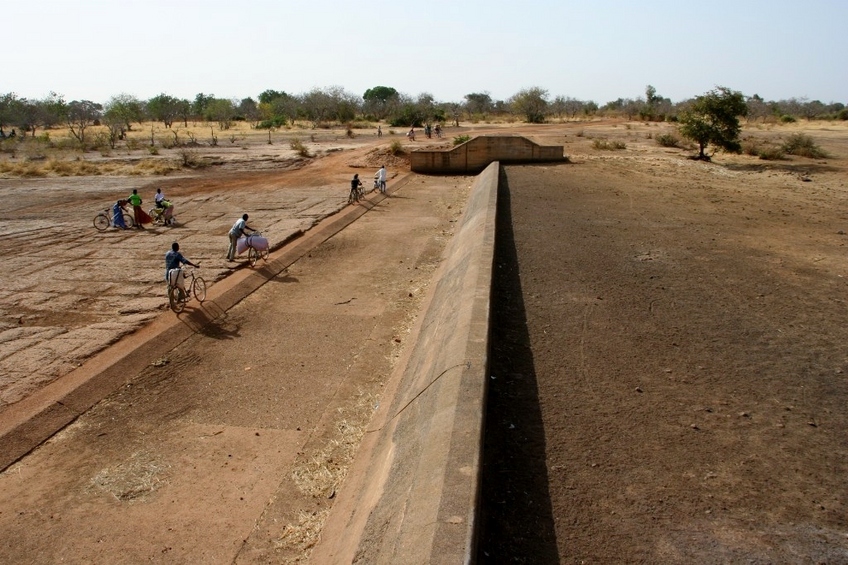 The spillway of the dam