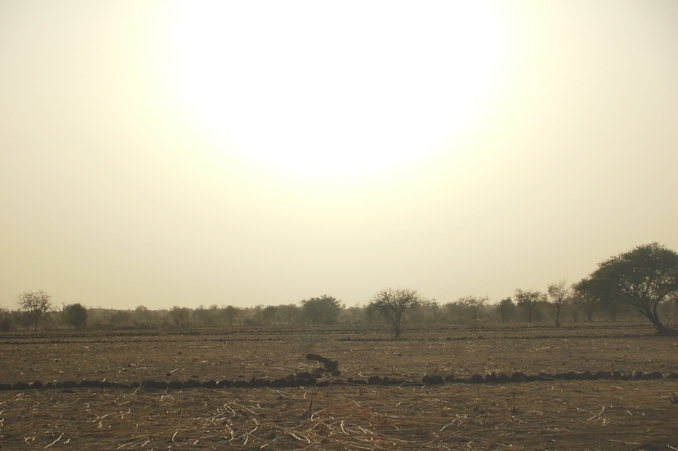 Looking west: Well over 100°F earlier this day