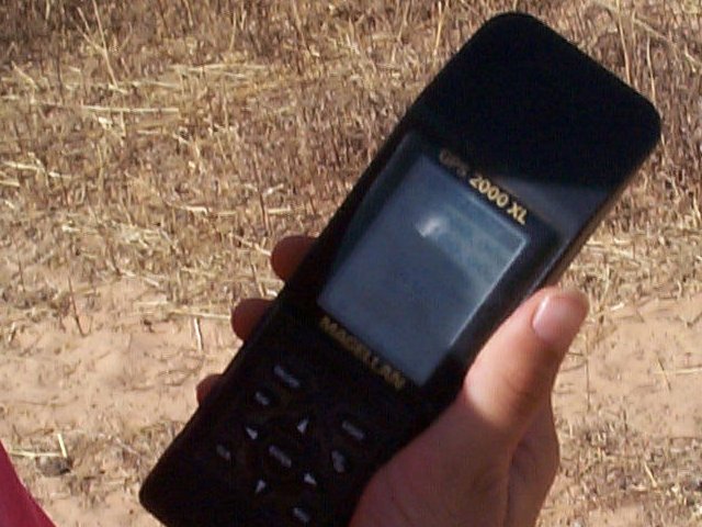 David holding the GPS at 14°N 1°W