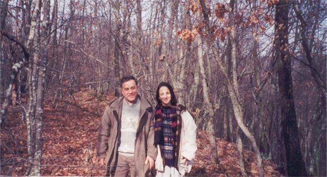 My wife and her father a few meters from the confluence