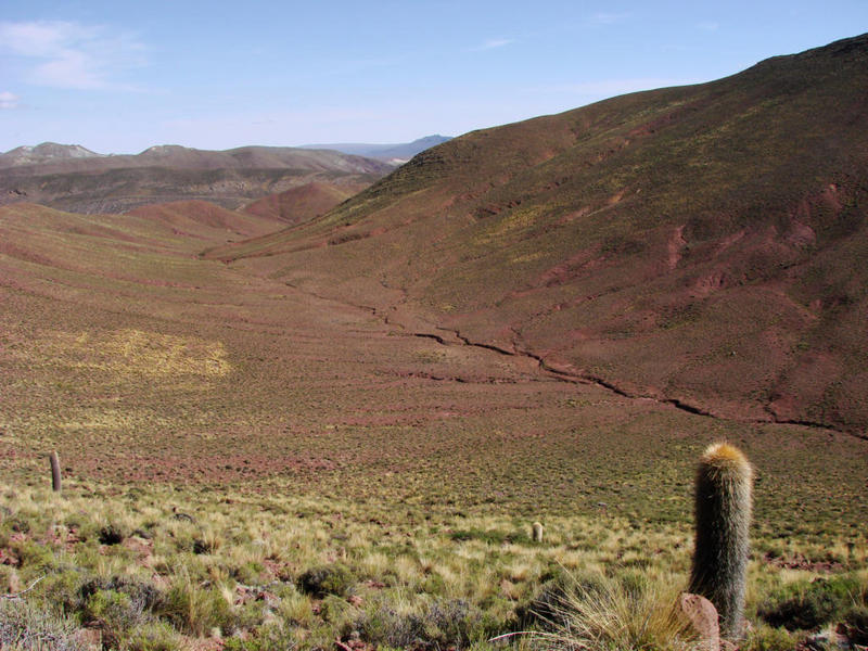 View to the north, the valley from which we came