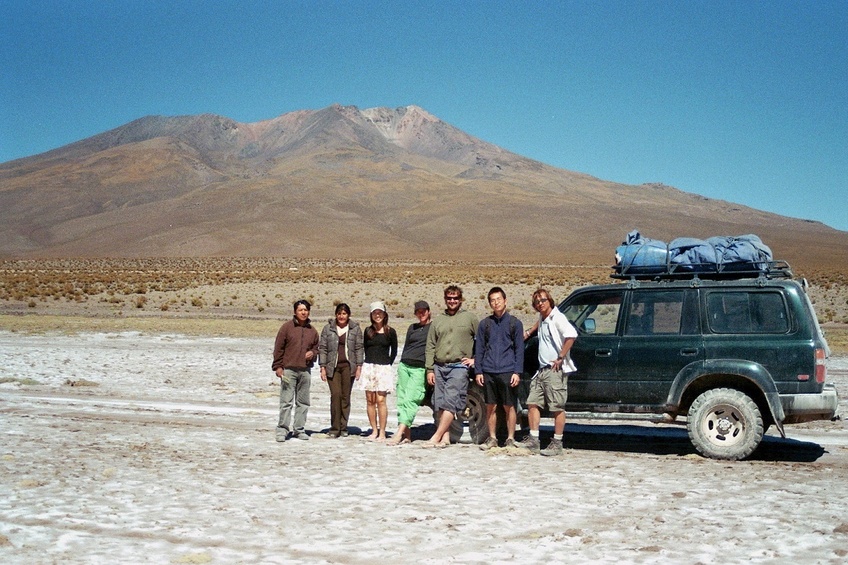 Our group infront of the volcano