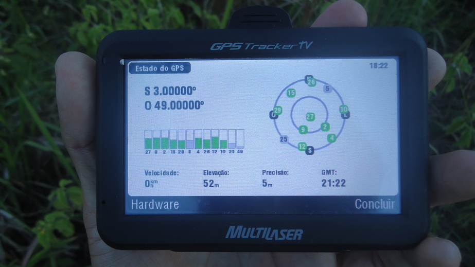 O exato momento e local S 3º e W 49º. GPS reading