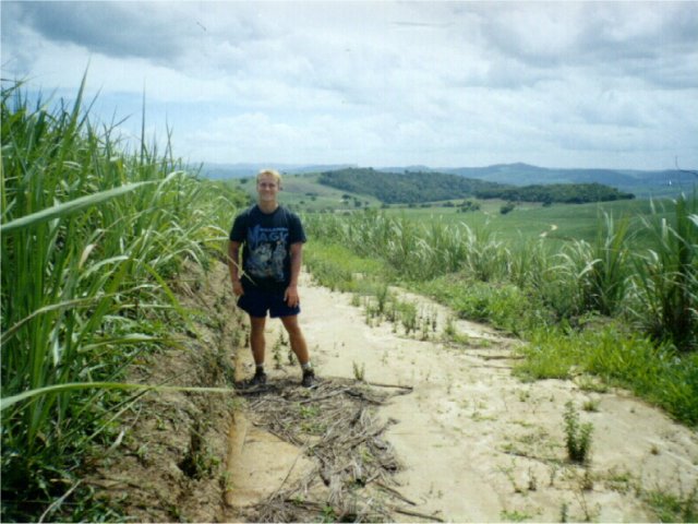 Karsten on the track 160 meters from the confluence