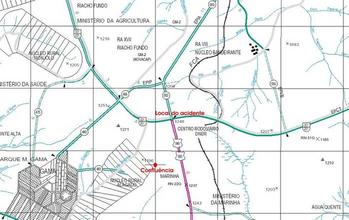 #1: Mapa mostrando o local do acidente e a confluência