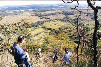 #1: On the top of the hill.  Confluence is beside that small lake.