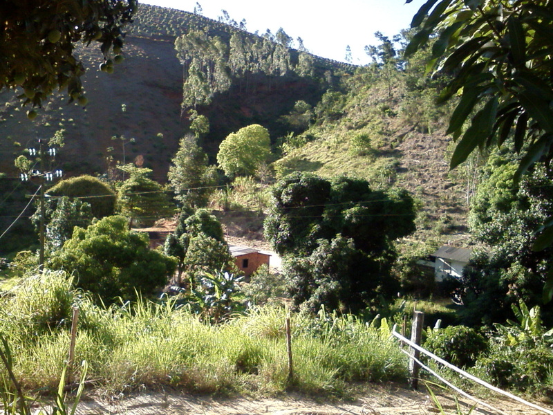 Caminho até a confluência, passando pela fazenda e escalando a montanha - path to the confluence, passing by the farm and climbing the mountain