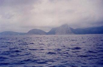 #1: North view - you see the Brazilian mainland about 2 kilometers from the confluence with elephant rock, the highest hill