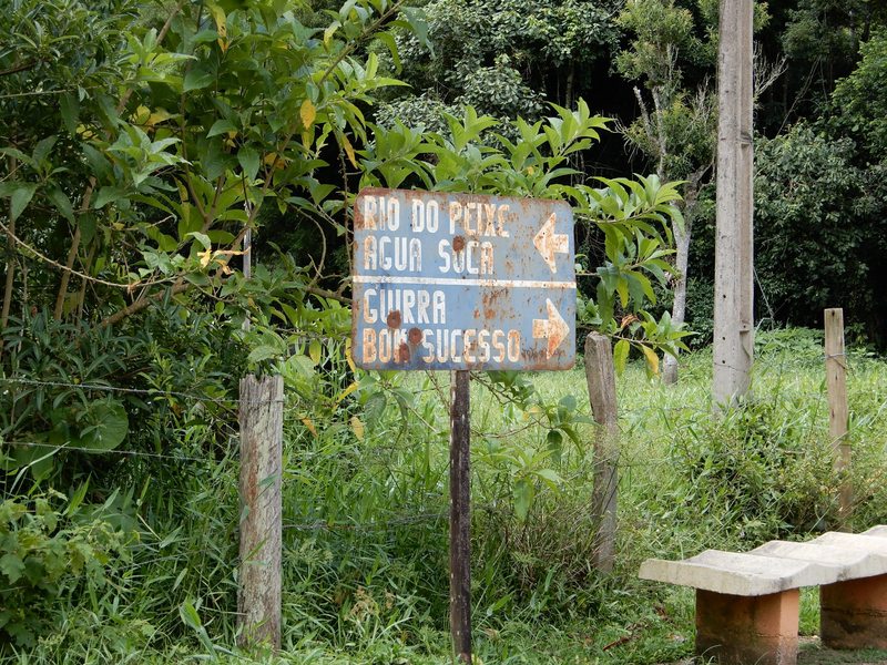 Signpost near the gate