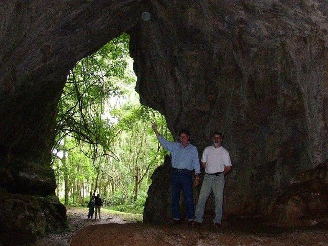 The cave entrance.