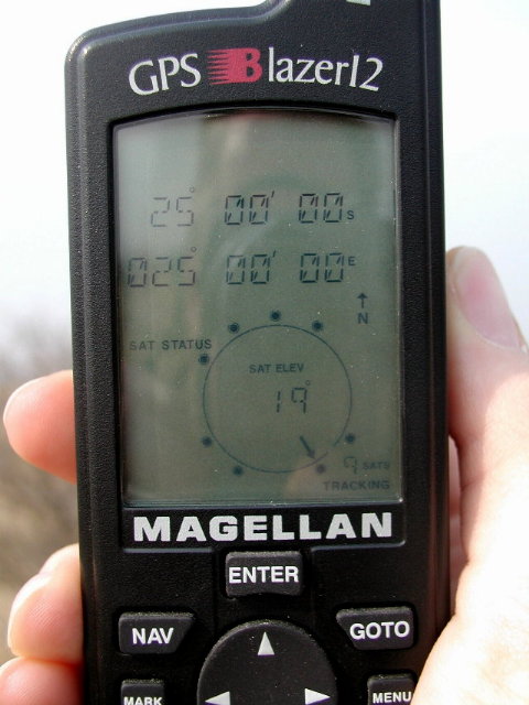 Verification of ground 25°S 25°E