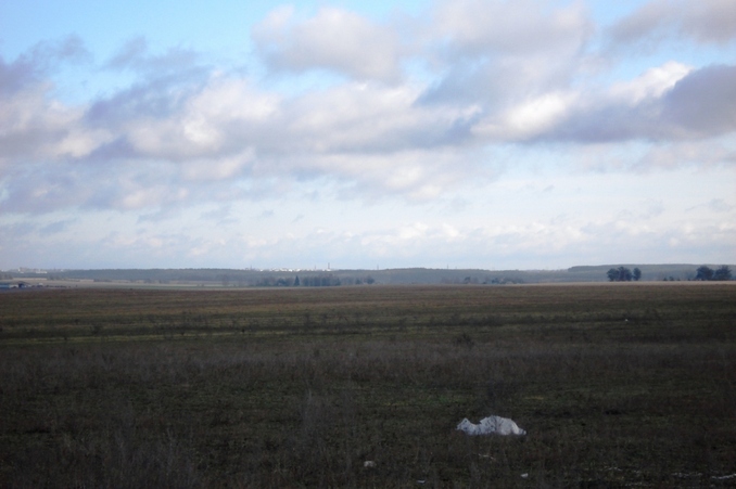 Vicinity. Mozyr on the horizon line.