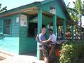 #8: Bill and Pablo at the commercial heart of Barranco, with a coke and our position