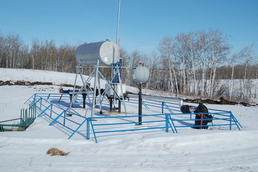 Natural gas installation near the point