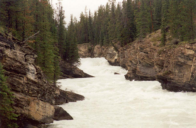 The North Saskatchewan forces its way through a defile.