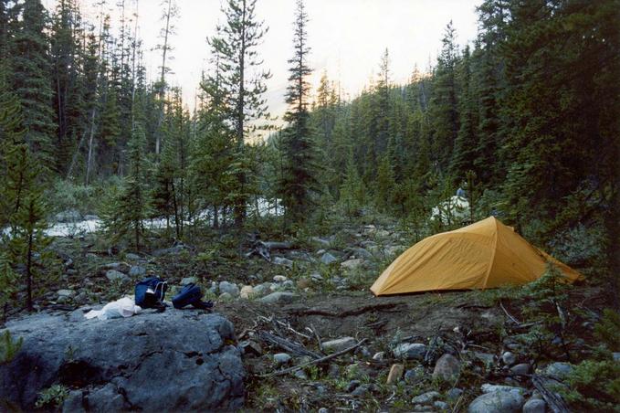 Our campsite in the morning