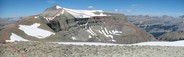 #6: Our route up to and over the Mt Amery icefield and starting the ridge walk to the confluence.