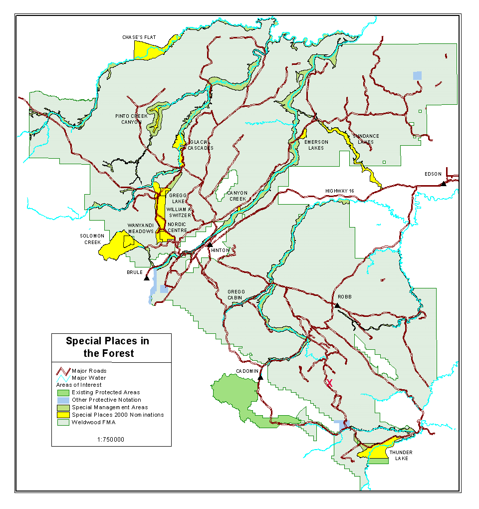 Map; X marks the confluence (lower right)