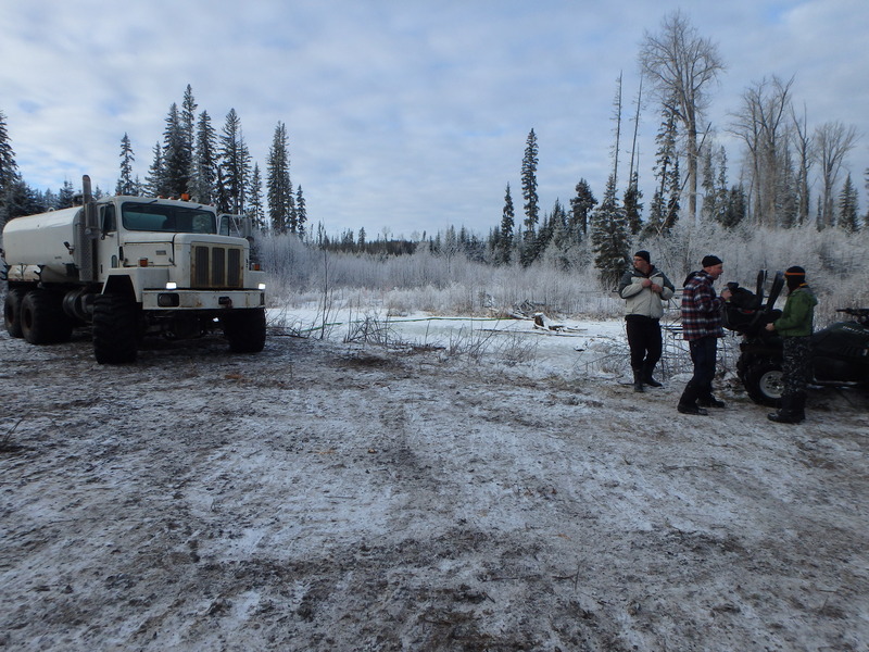 water truck paving the way