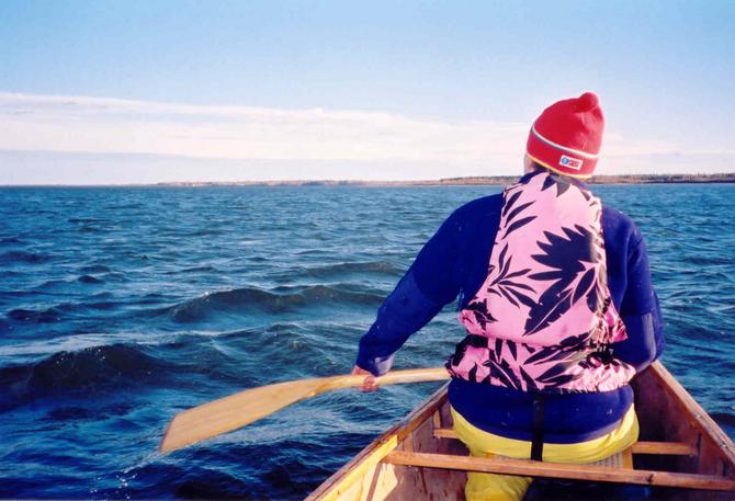 Canoeing back to car on North Wabasca Lake