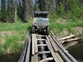 #5: Greg driving the Rhino across the makeshift bridge