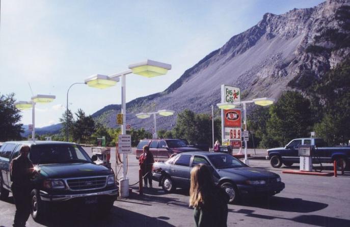 Refueling at Frank's Slide