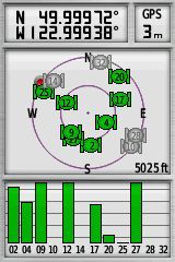 My GPS receiver, 57 meters east of the confluence point