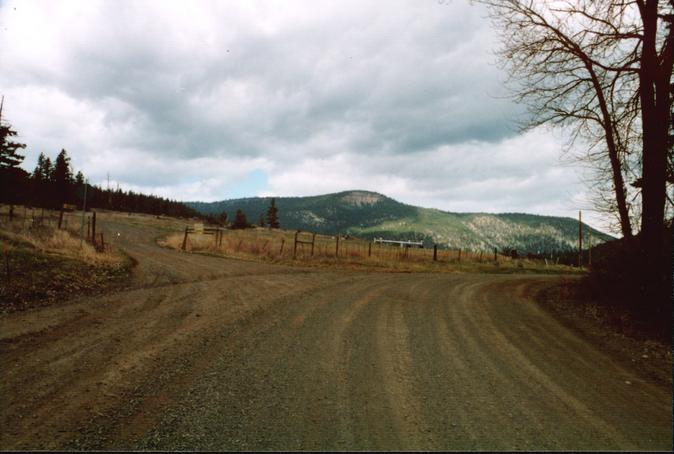 Road 552-20 with confluence somewhere up on that there mountain