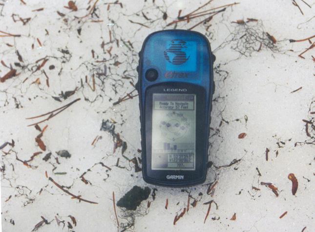 GPS and moss on snow near the confluence