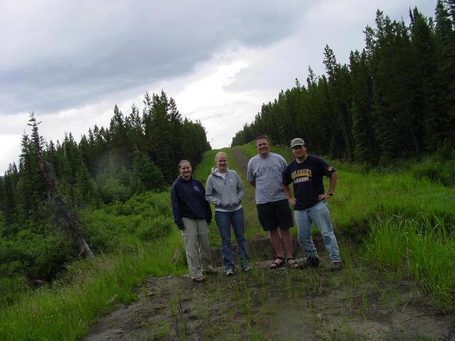 Our group in front of the washout (l to r: Christine, Kimberly, Tyler, Alan)