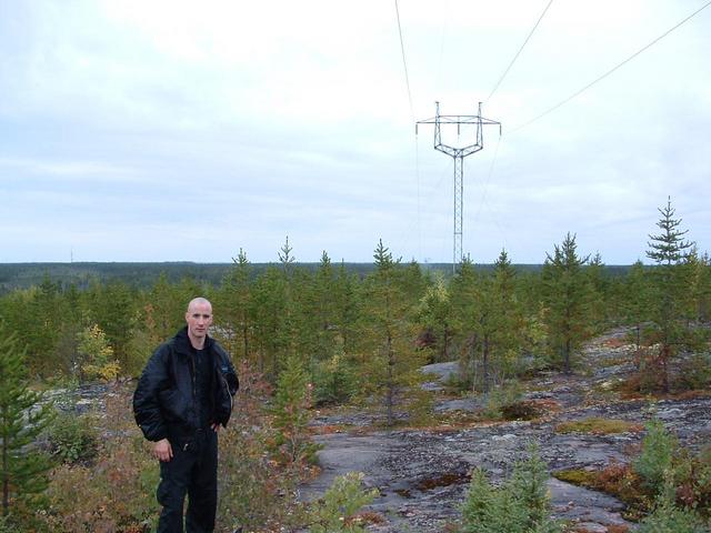 Walking along the powerline