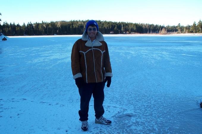 a frozen lake