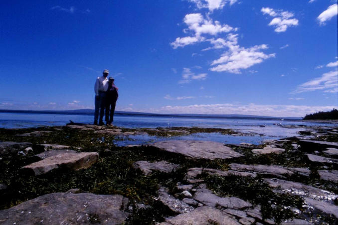 Elda and Mark standing beside the GPS