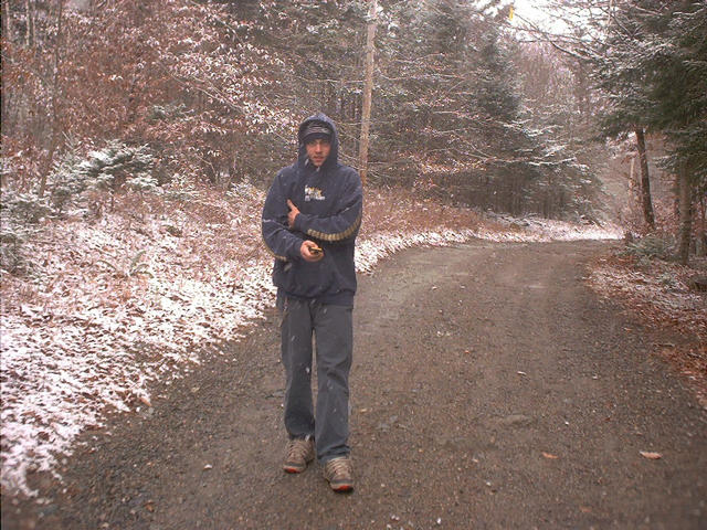 Luke on the lane past Brazil Lake.