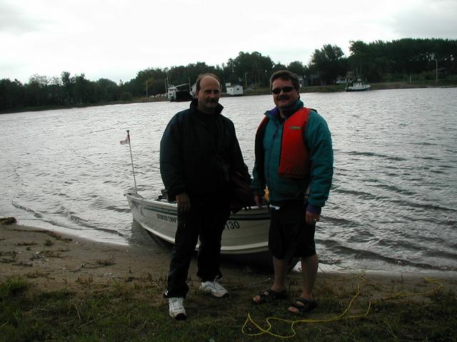 Wayne Hopkins and Harvey LeBlanc of North Sydney near the ferry ramp