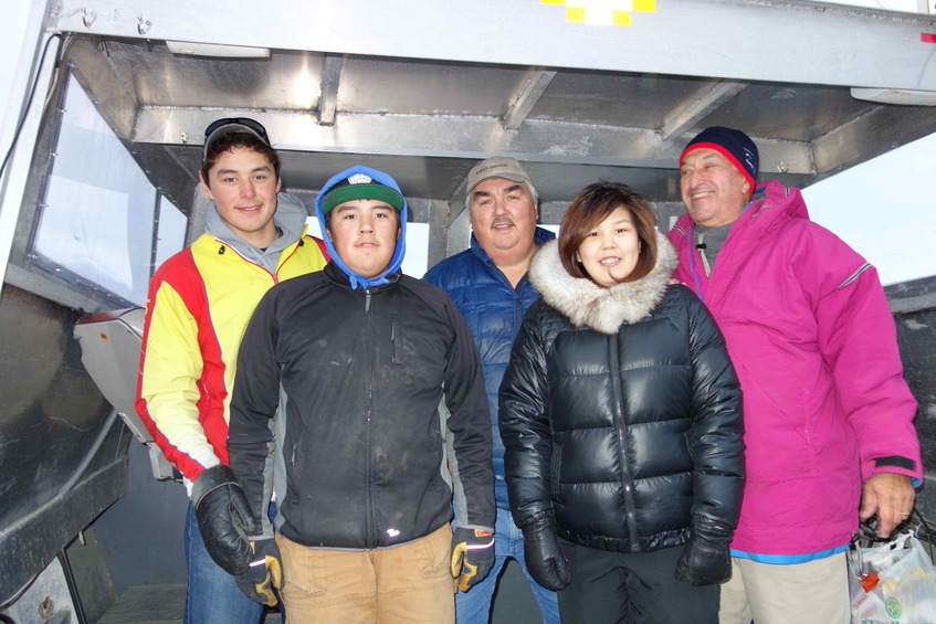 Left to right: Corey Alivaktuk, Fred Dialla, Peter Kilabuk, Rosie Etuangat, Steve Silverman