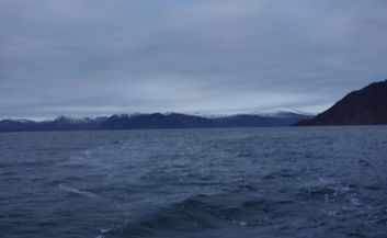 #1: Confluence area looking northeast with the entrance of the Pangnirtung fiord in the background