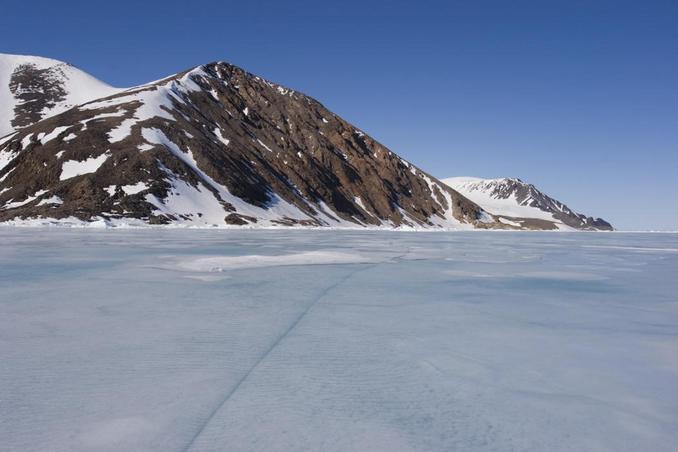 Confluence area is on the ice in the foreground