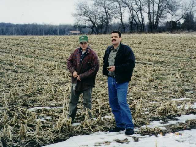 facing north: Tim and George on the exact spot