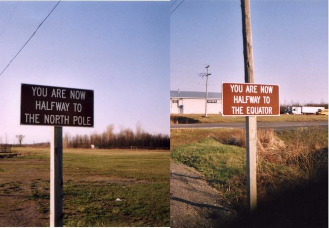 Signs close to the confluence on the N45 line.