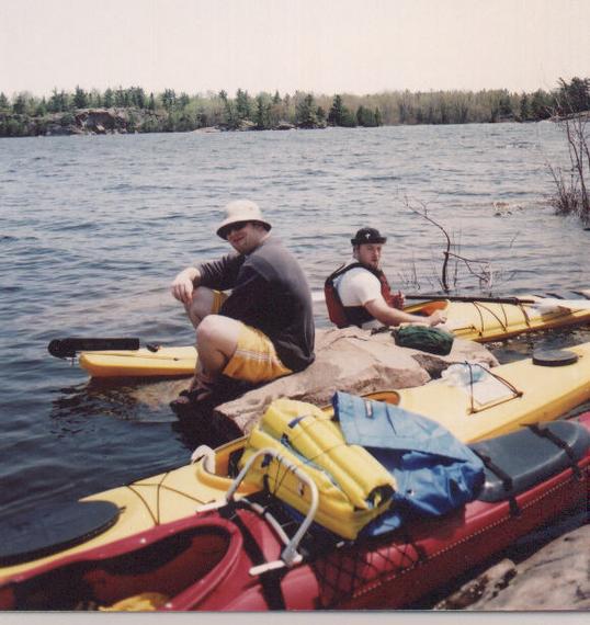 Todd and Jer, taking a break from paddling.