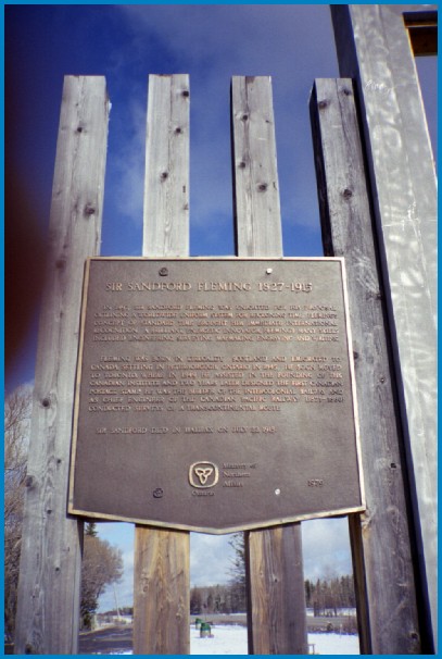 Plaque about Sir Sandford Fleming