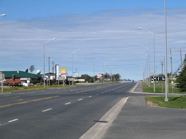 Highway 11 West (Trans Canada Highway) at Cochrane – at this point Highway 11 turns West and goes 4000 km straight to Vancouver, BC.