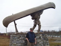 #8: Two voyageurs in this photo but with different goals!  Along Highway 11 crossing the Missinaibi River in Mattice.