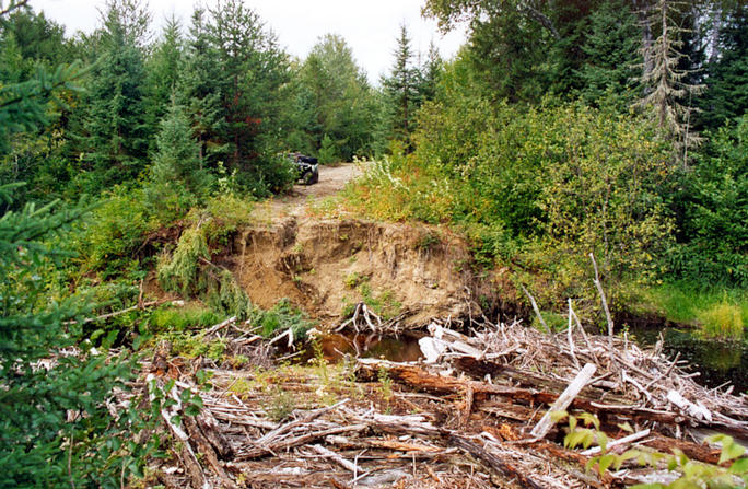 A broken bridge (2km from the point)